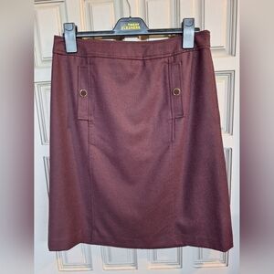 Talbots Gorgeous Italian Flannel Skirt Sz12P Front Pockets Zip Back Flawlwess